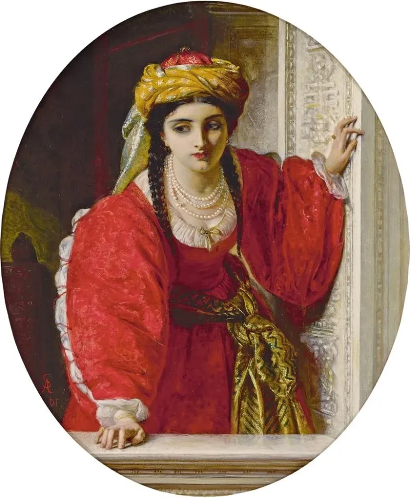 Maalaus Juliette à son balcon - Abraham Solomon | Taidetuloste