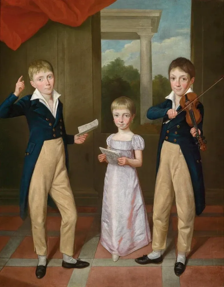 Maalaus Konsertti kolmesta lapsesta talossa - Antoine-Jean Gros | Taidetuloste