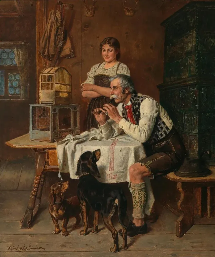 Maalaus Kotikonsertti - Adolf Eberle | Taidetuloste