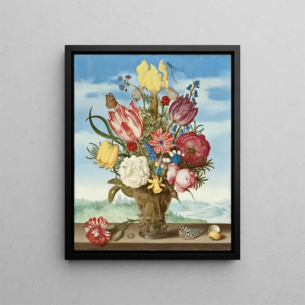 Maalaus Kukka-asetelma maljakossa reunalla - Ambrosius Bosschaert vanhempi | Taidetuloste