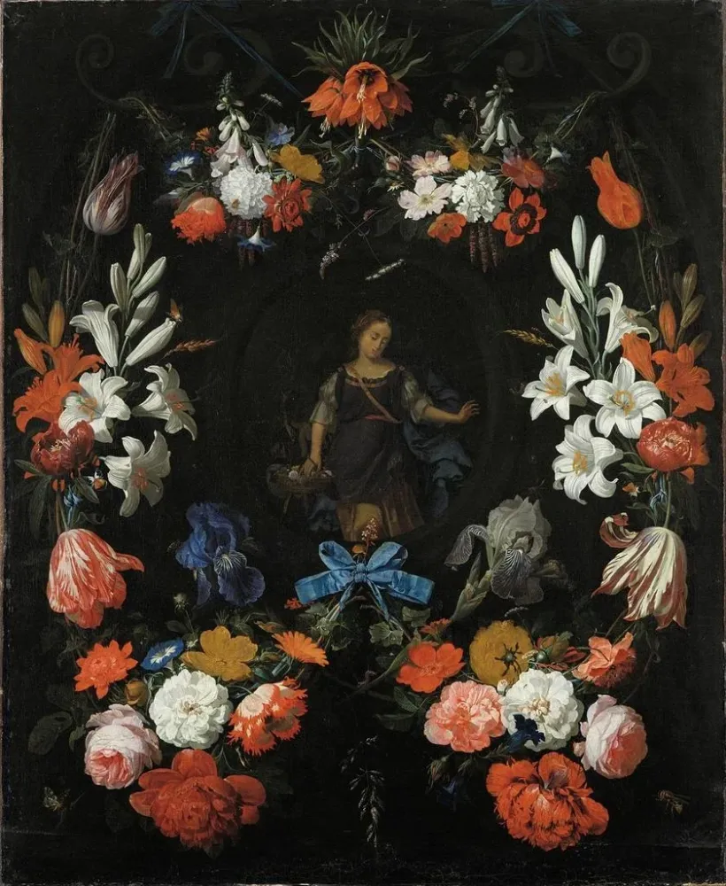 Maalaus Kukka-köynnös - Abraham Mignon | Taidetuloste