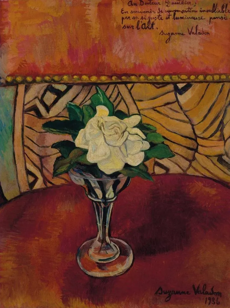 Maalaus Kuvaus: Valkoinen ruusu - Suzanne Valadon | Taidetuloste