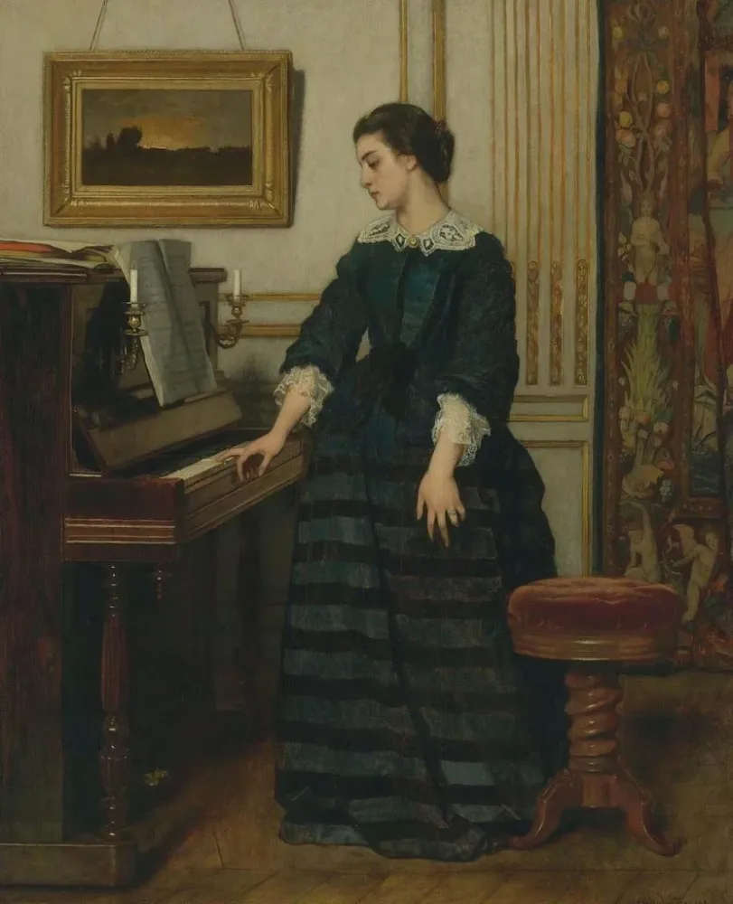 Maalaus L'absence - Alfred Stevens
