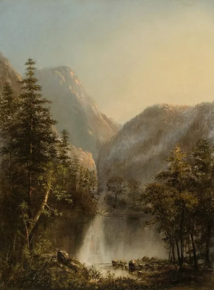 Maalaus Un lac dans les montagnes - École Américaine | Taidetuloste