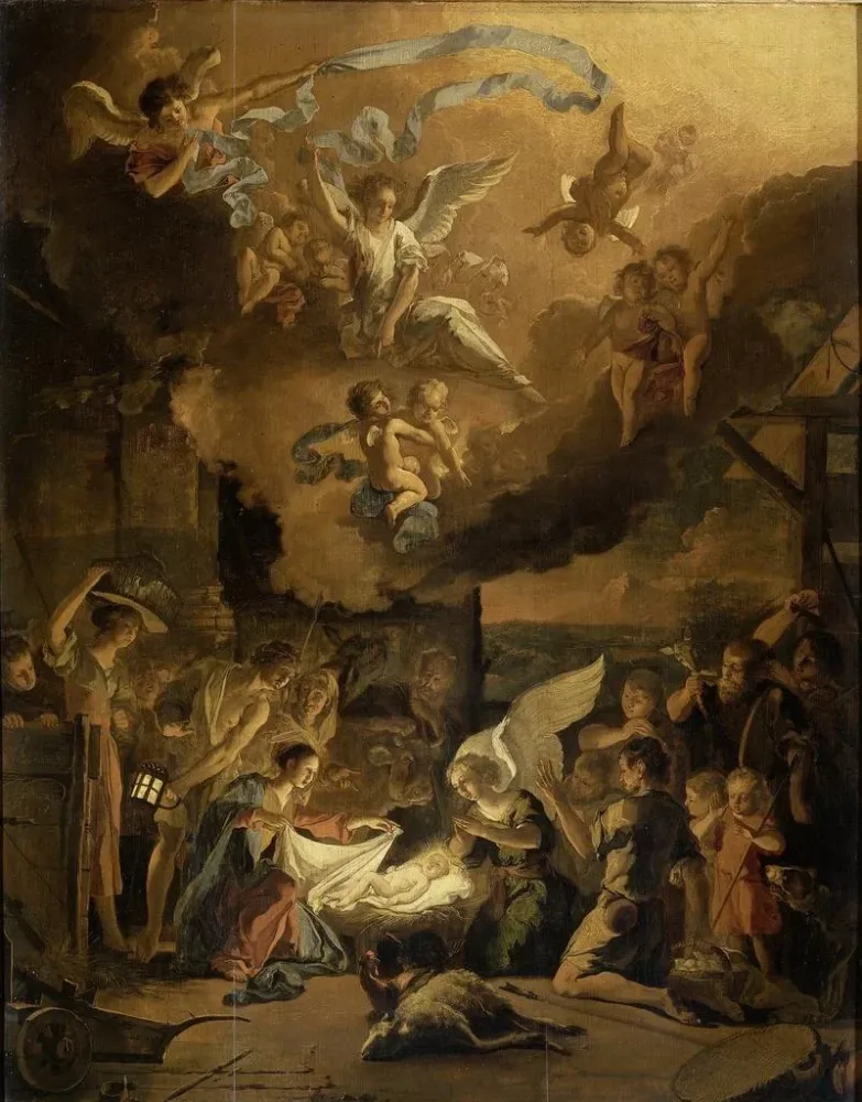 Maalaus L'Adoration des bergers - Abraham Hondius | Taidetuloste