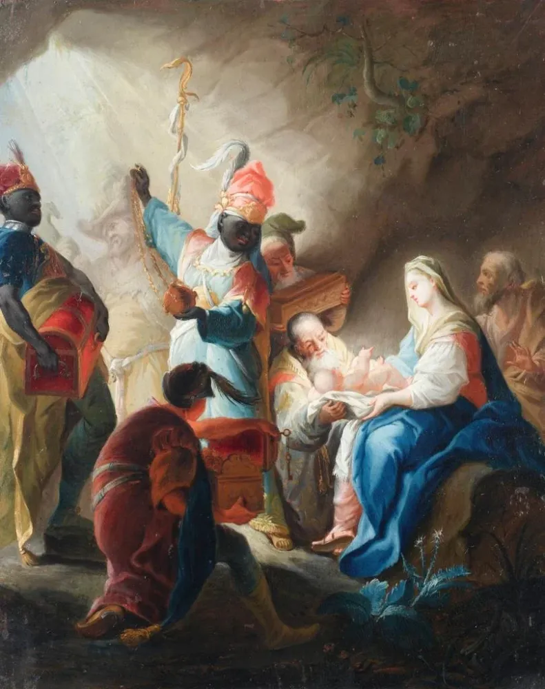 Maalaus L'Adoration des Mages - Après Johanna Evangelista Holzer