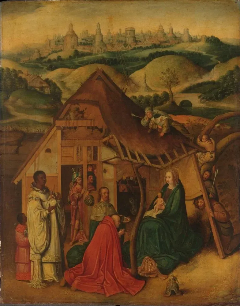 Maalaus L'Adoration des Mages - Après Jérôme Bosch