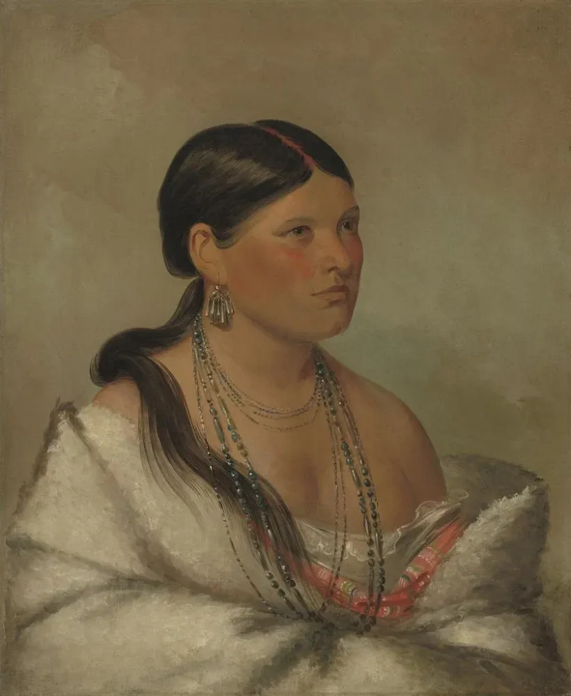 Maalaus L'aigle femelle shawano - George Catlin | Taidetuloste