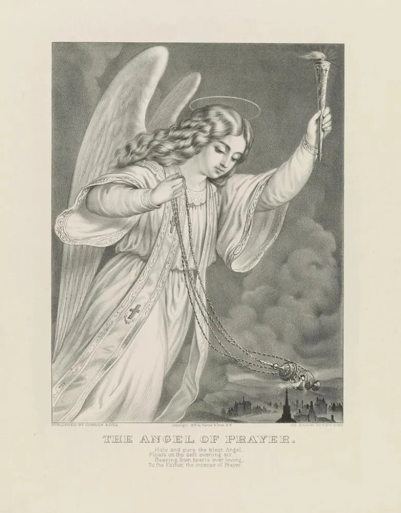 Maalaus L'Ange de la prière - Currier Ives