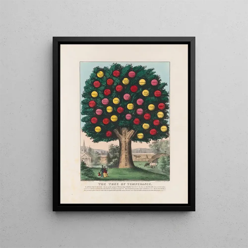 Maalaus L'Arbre de tempérance - Currier Ives