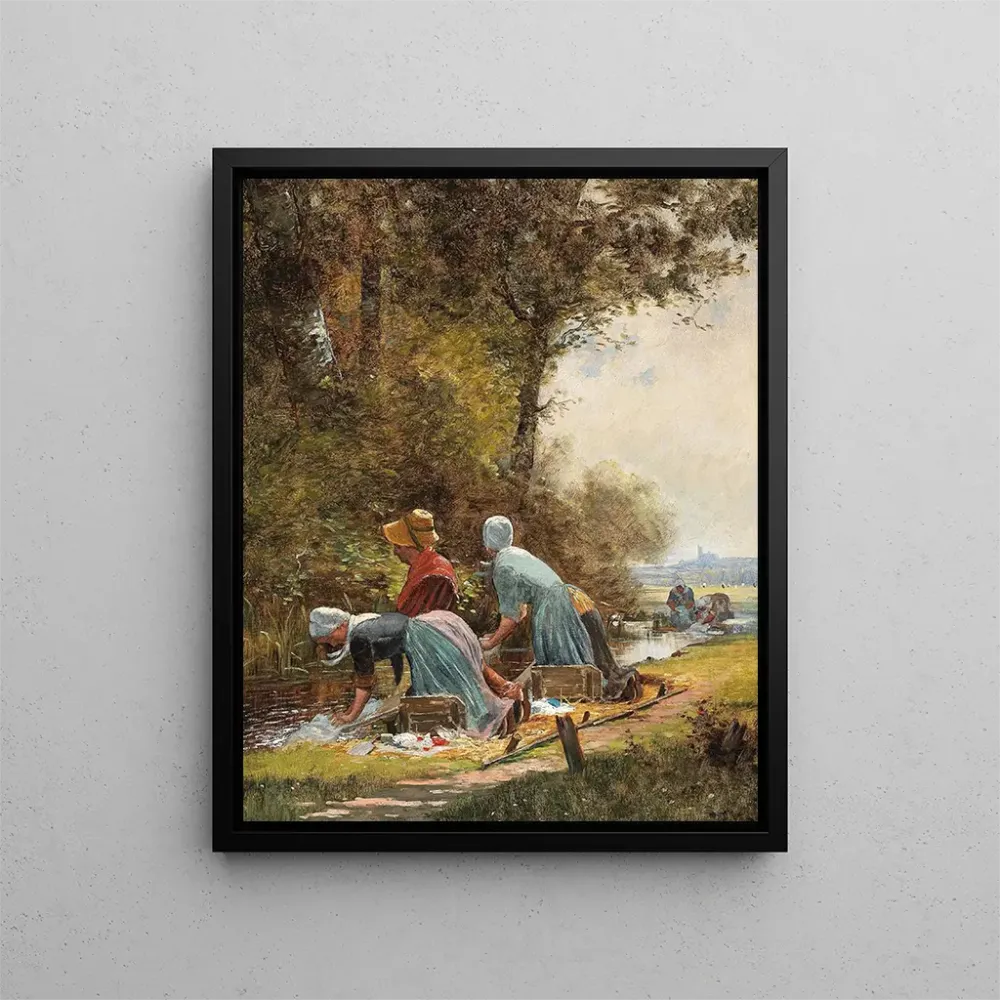 Maalaus Lavandières au bord de la rivière - Anonyme | Taidetuloste