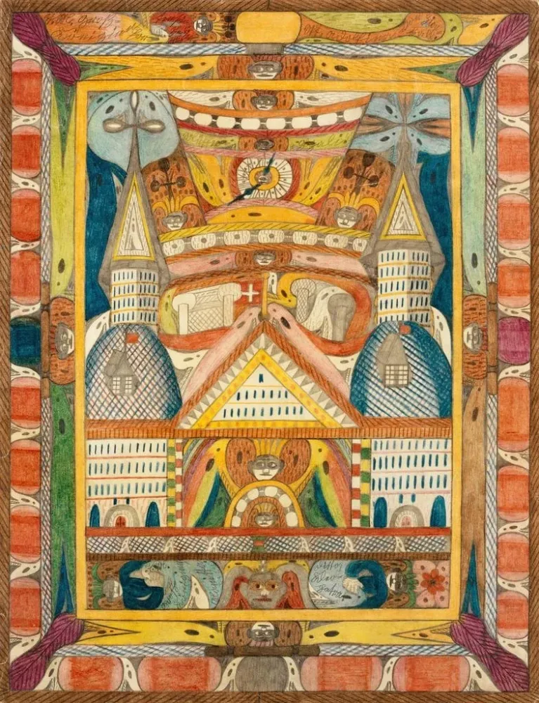 Maalaus LeantikaRiesenGrandHottell à LionSee Indien - Adolf Wölfli | Taidetuloste