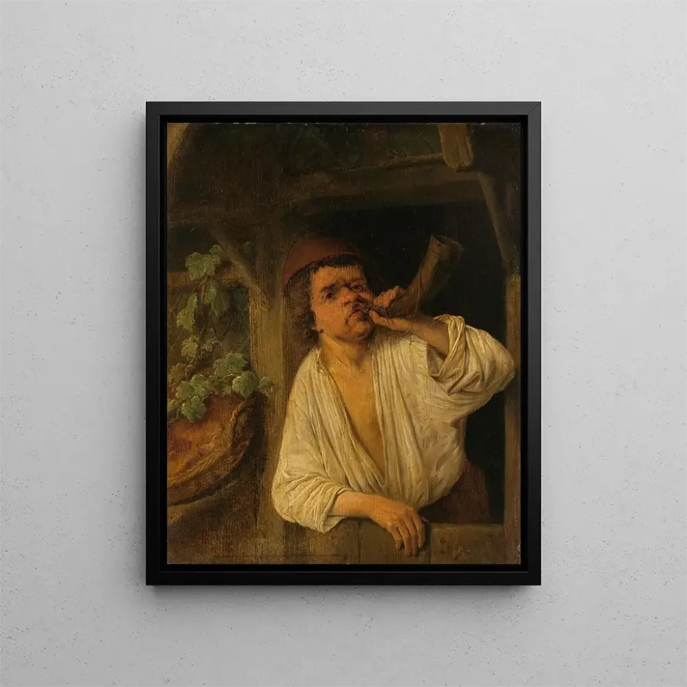 Maalaus Leipuri soittamassa torvea - Adriaen van Ostade | Taidetuloste