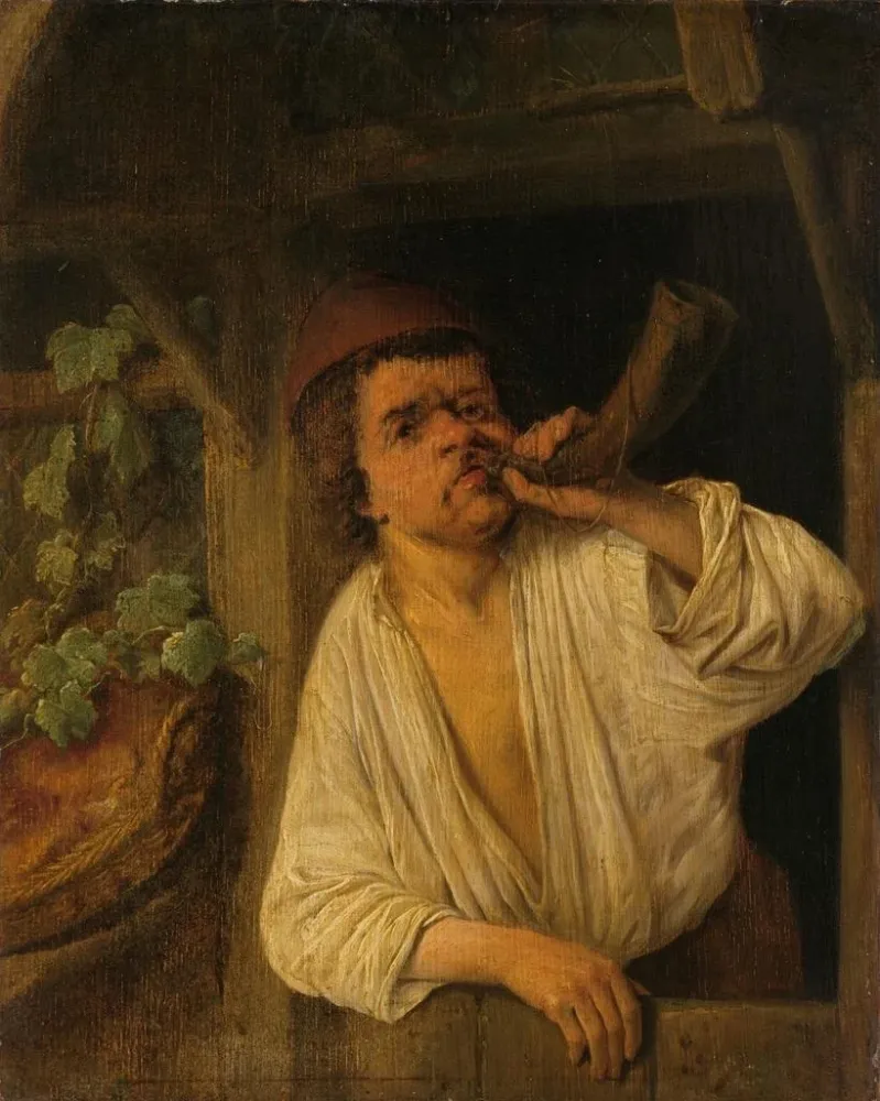 Maalaus Leipuri soittamassa torvea - Adriaen van Ostade | Taidetuloste