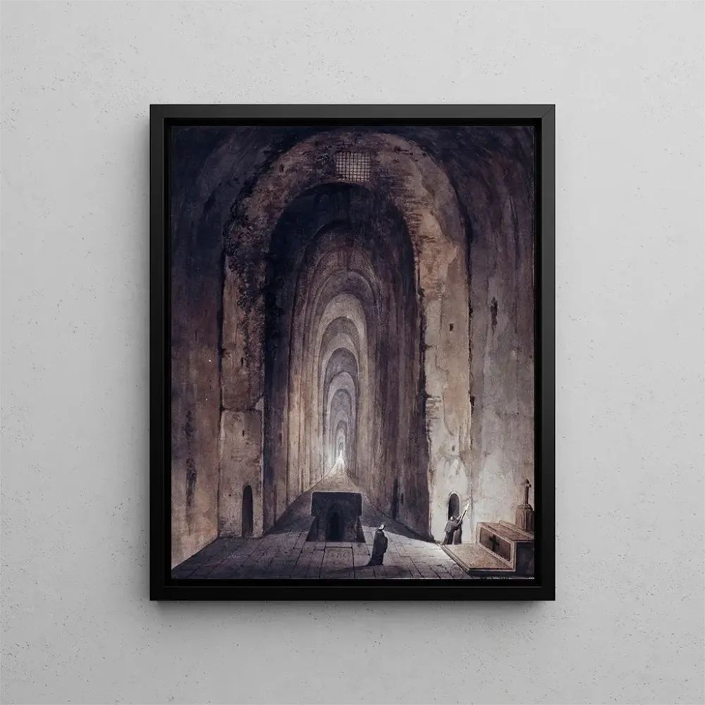 Maalaus Les Catacombes de Saint - Agnès à Naples - François Marius Granet | Taidetuloste