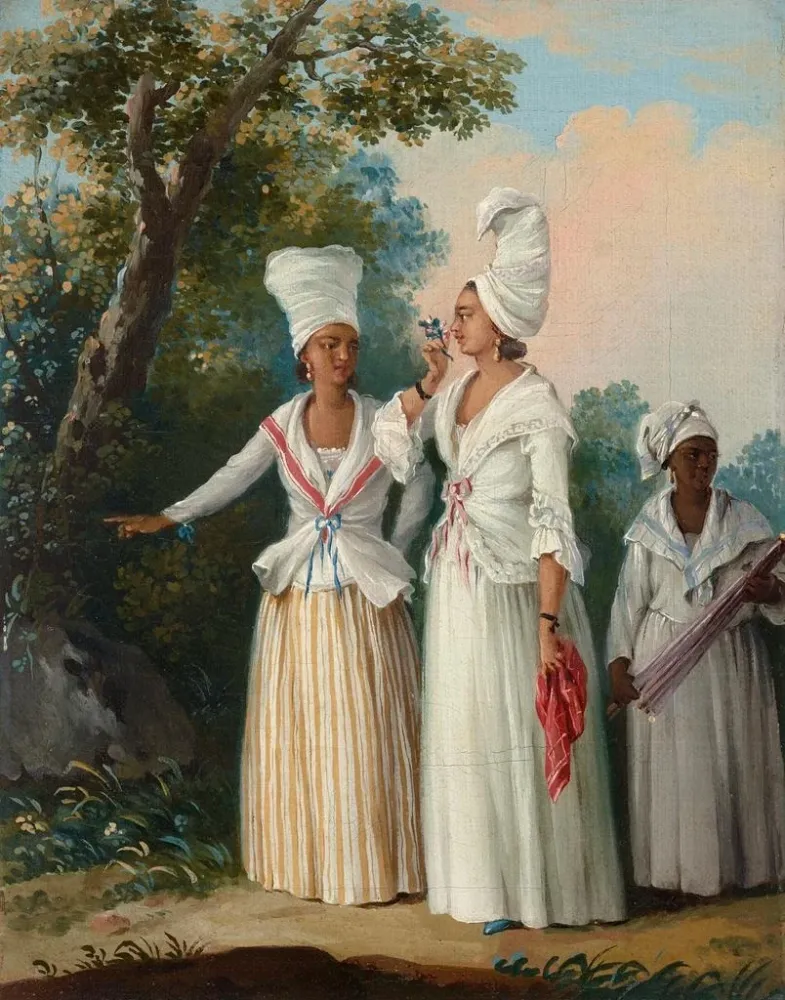 Maalaus Les demoiselles d'honneur de la Dominique - Agostino Brunias | Taidetuloste