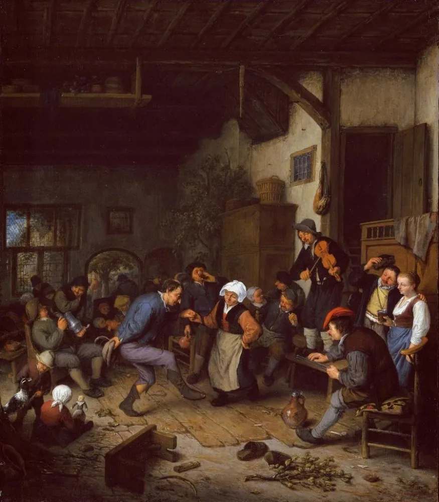 Maalaus "Les fêtards à l'auberge" - Adriaen van Ostade | Taidetuloste