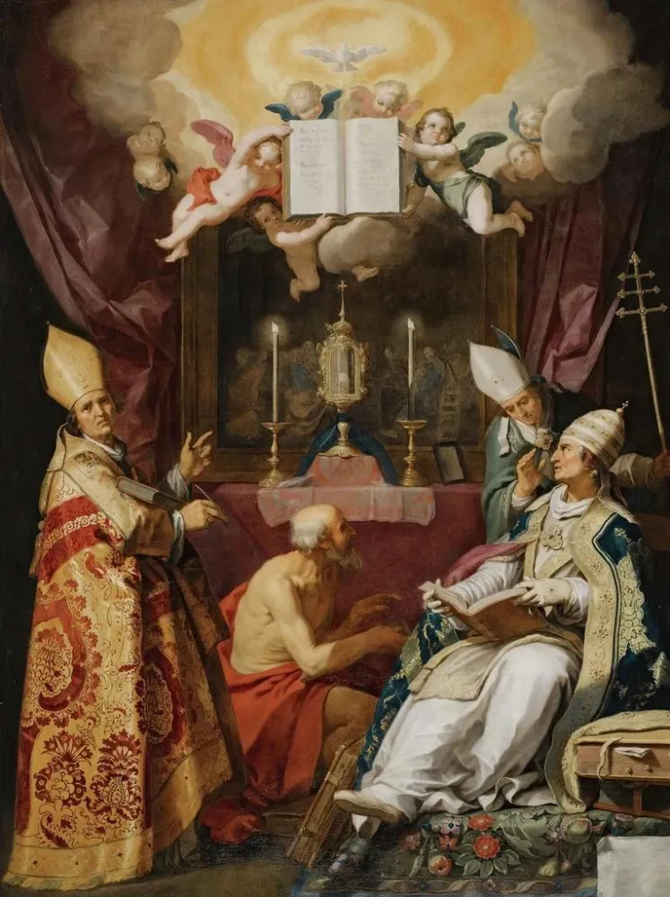 Maalaus Les quatre Pères de l'Église latine - Abraham Bloemaert | Taidetuloste