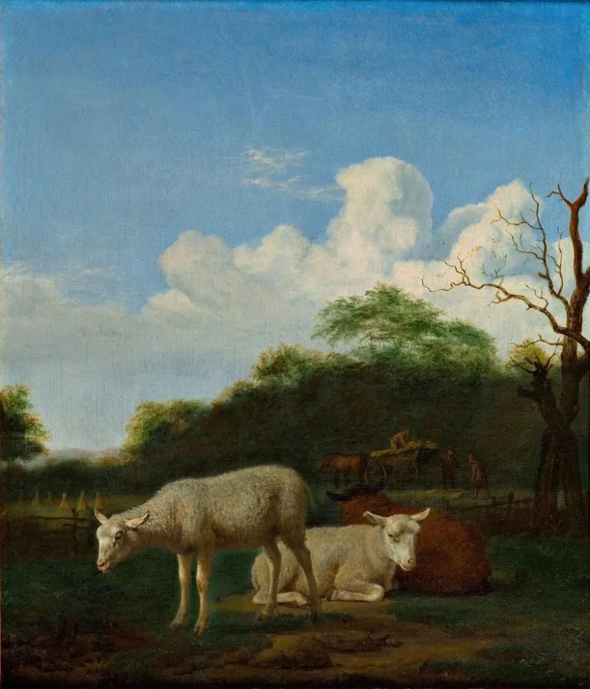 Maalaus Les trois moutons - Adriaen van de Velde | Taidetuloste
