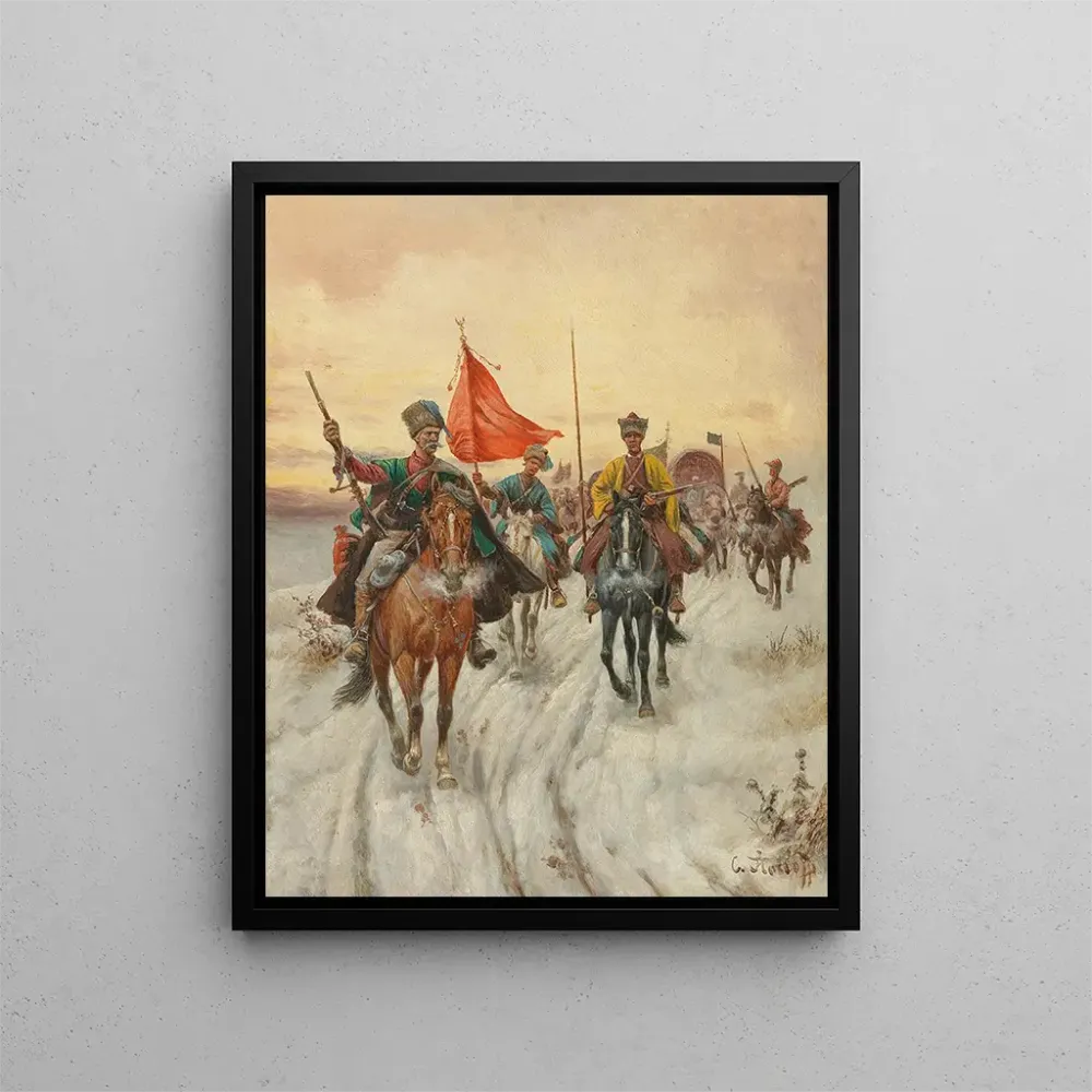 Maalaus L'Escorte - Adolf Baumgartner-Stoiloff | Taidetuloste