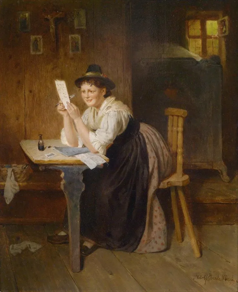 Maalaus La lettre réussie - Adolf Eberle | Taidetuloste