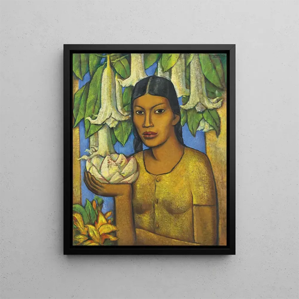 Maalaus L'Indien des floripondios - Alfredo Ramos Martínez