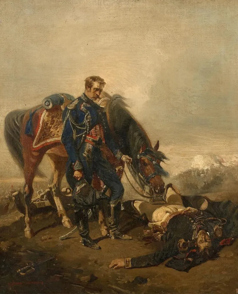 Maalaus L'Officier de terre - Charles - Édouard Armand - Dumaresq