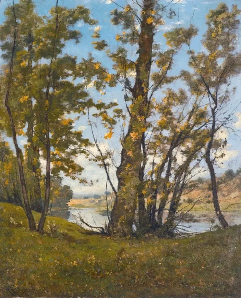 Maalaus La Loire à Bonny - Henri - Joseph Harpignies | Taidetuloste