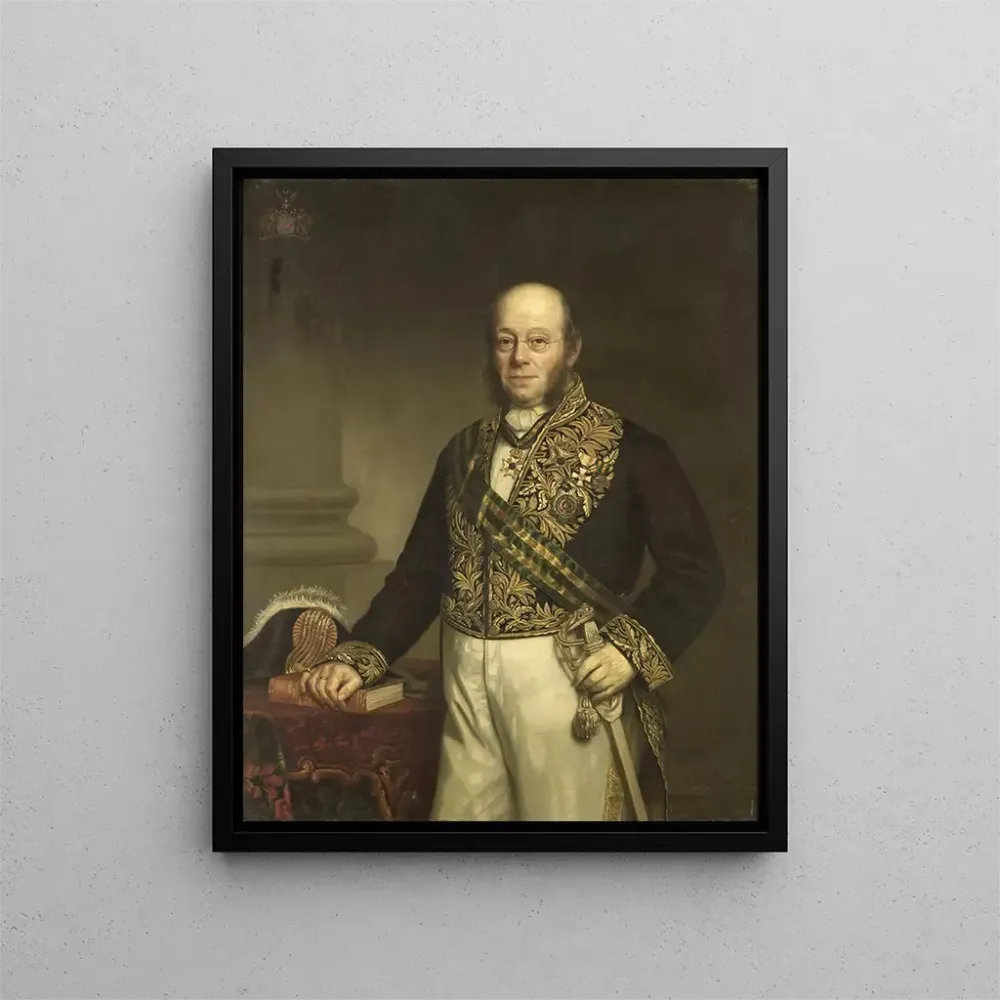 Maalaus Ludolph Anne Jan Wilt Baron Sloet van de Beele 1806-90 Gouverneur général 1861-66 - Barend Leonardus Hendriks