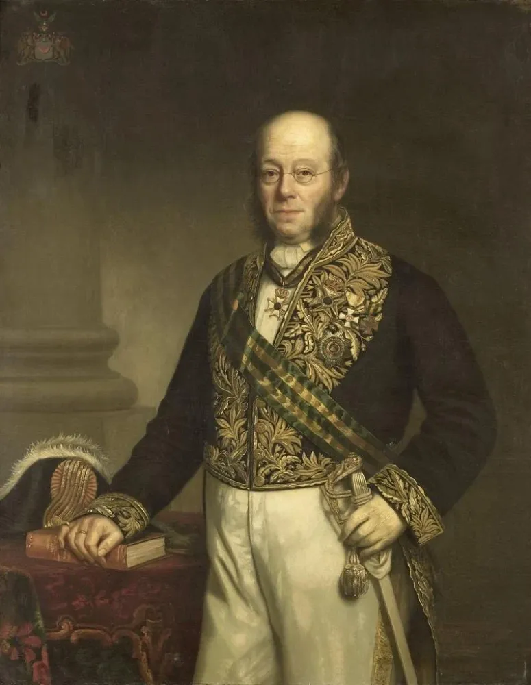 Maalaus Ludolph Anne Jan Wilt Baron Sloet van de Beele 1806-90 Gouverneur général 1861-66 - Barend Leonardus Hendriks