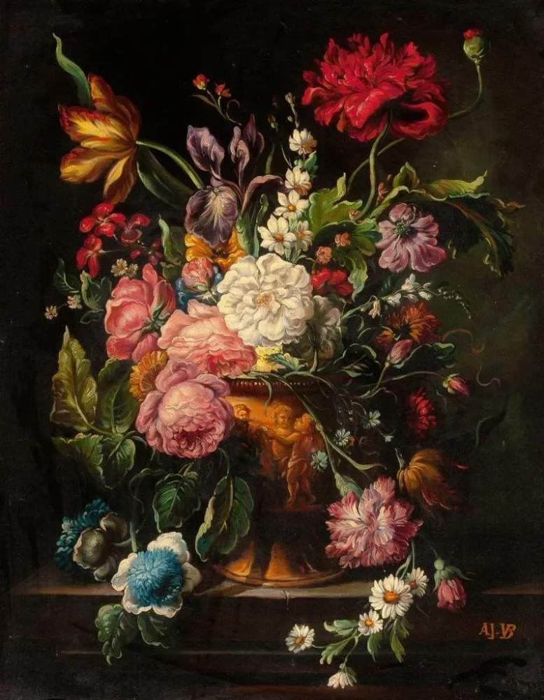 Maalaus luonnonkuva florale - Adrien Joseph Verhoeven Ball | Taidetuloste