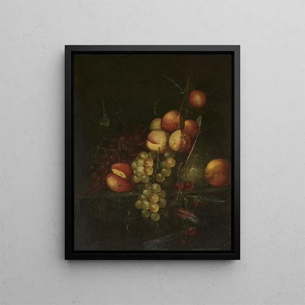 Maalaus luonnonkuvaelmasta omenoiden ja viinirypäleiden kanssa - Cornelis de Heem | Taidetuloste