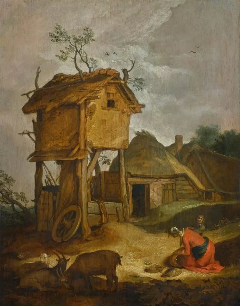 Maalaus Maalaus Cour de ferme avec pigeonnier - Abraham Bloemaert | Taidetuloste