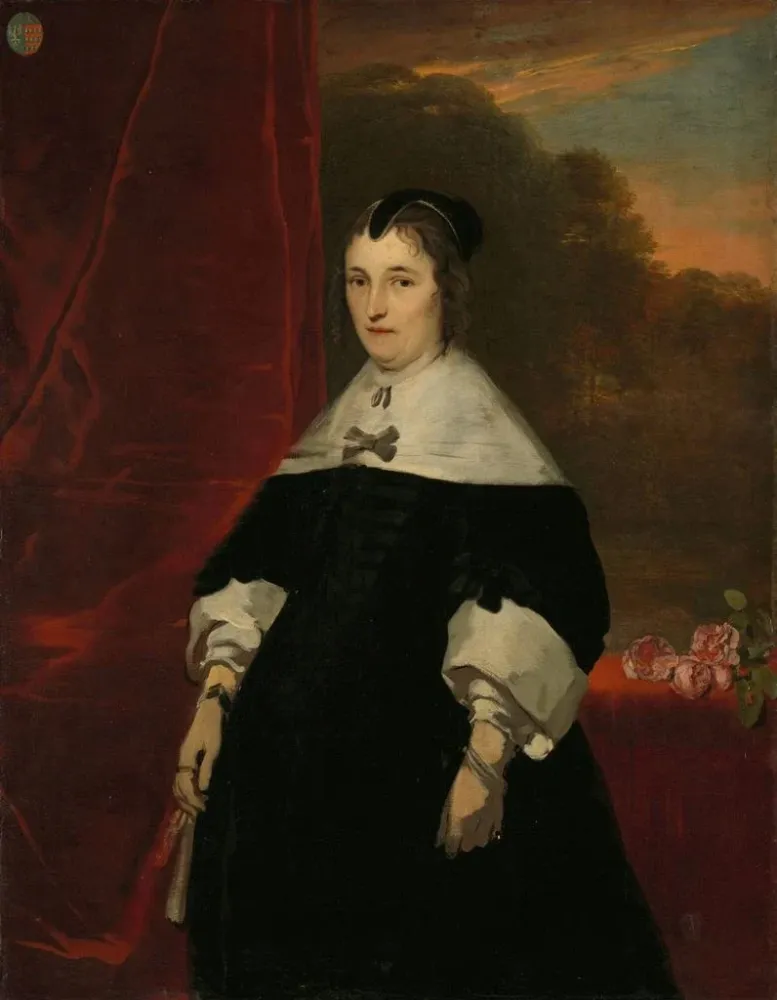 Maalaus Machteld Bas kuollut vuonna 1681, Abraham de Visscherin vaimo - Abraham Lambertsz van den Tempel | Taidetuloste