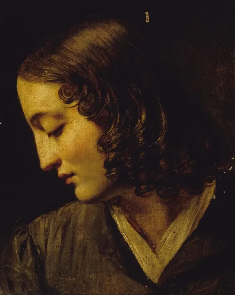 Maalaus Madame Colin de profil - Alexandre Marie Colin | Taidetuloste