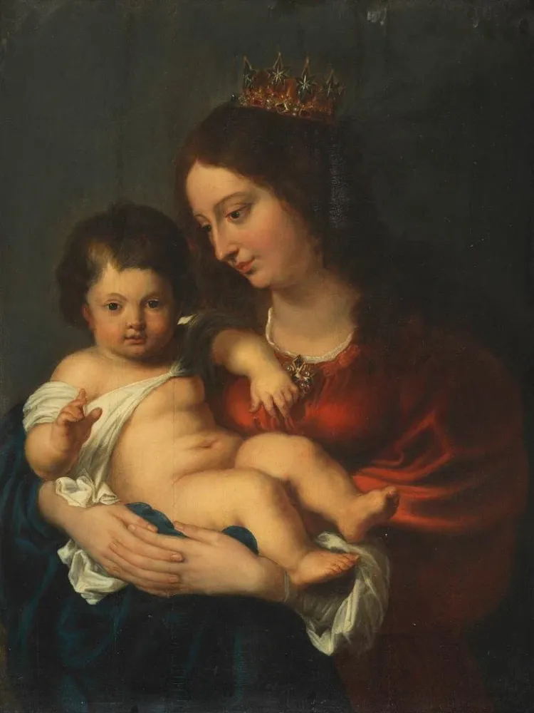 Maalaus La Madone bénissant l'enfant Jésus - Anonyymi | Taidetuloste