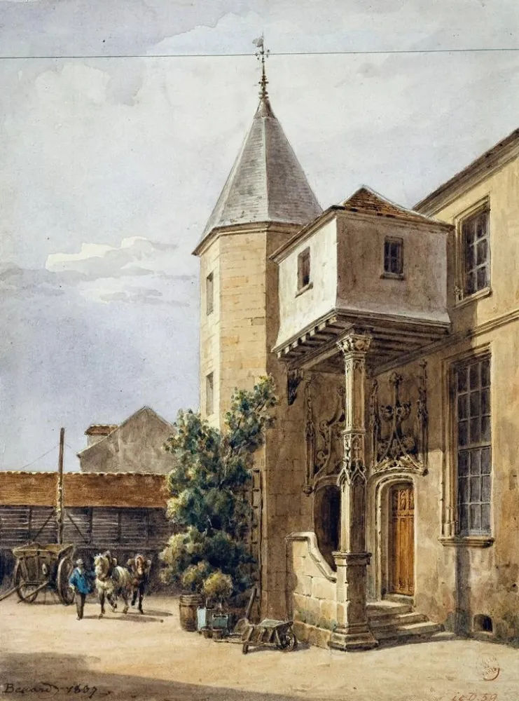Maalaus Maison dite de Saint-Louis et hangar - Auguste Sébastien Bénard | Taidetuloste