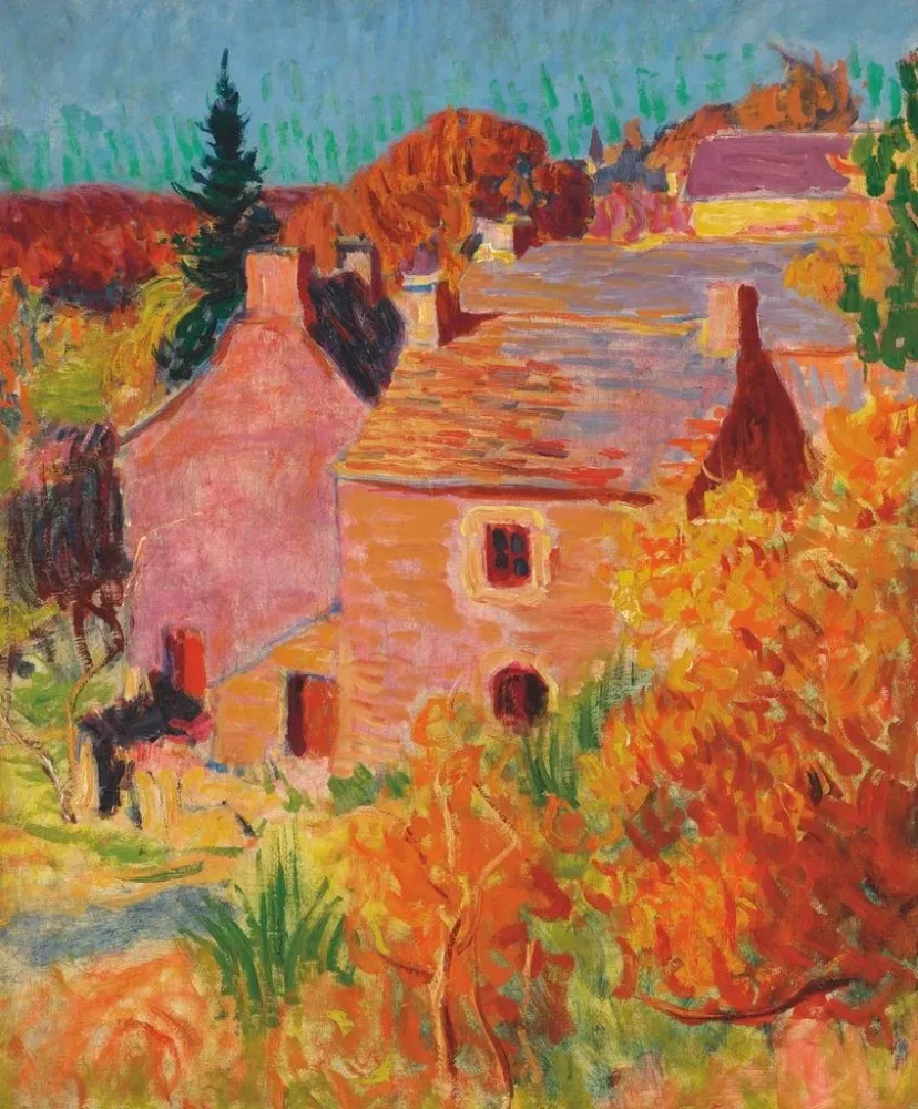 Maalaus Maisons rouges à Pont - Aven - Roderic O'conor | Taidetuloste