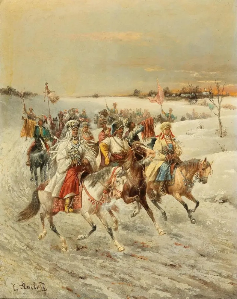 Maalaus Mariage cosaque - Adolf Baumgartner-Stoiloff | Taidetuloste