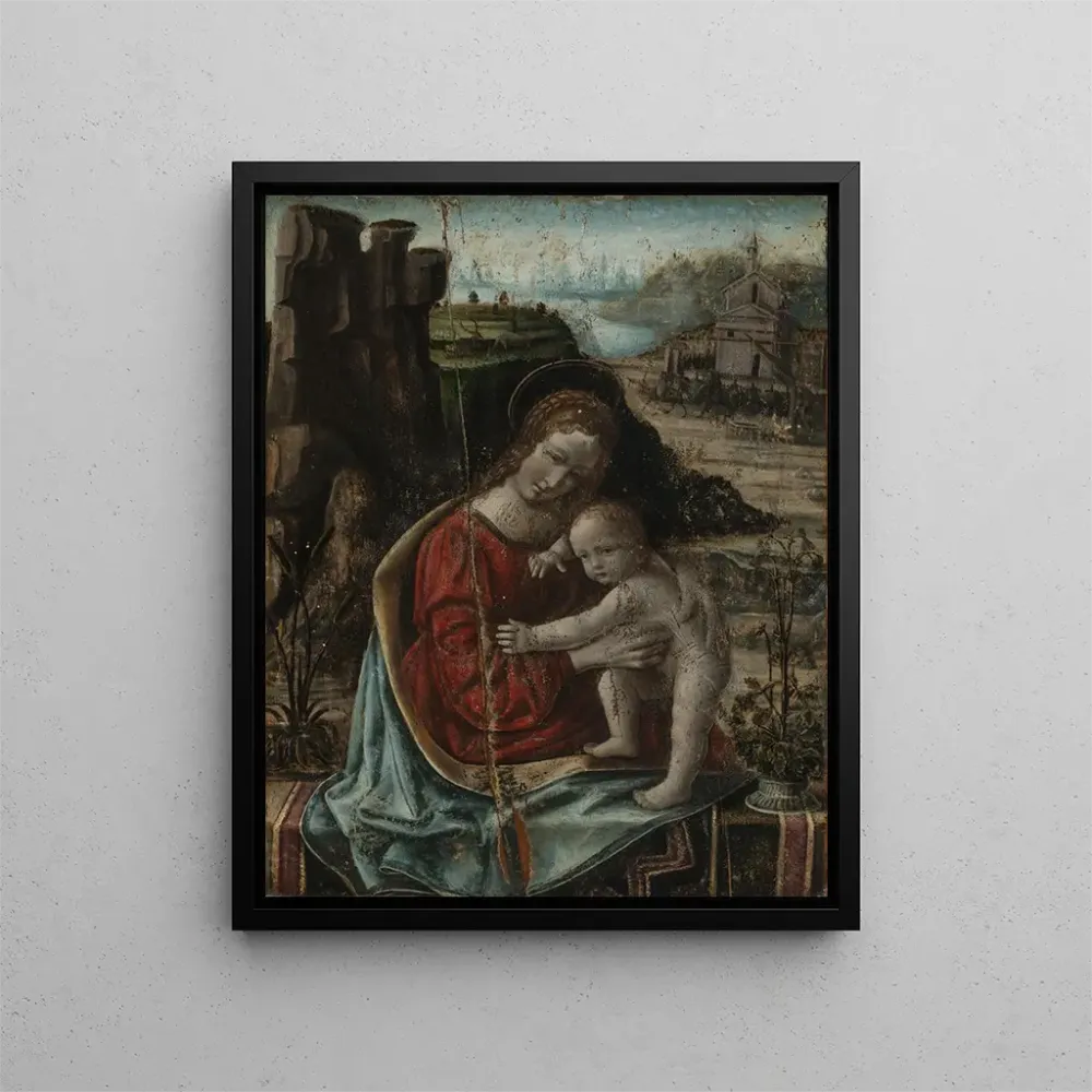 Maalaus Marie ja lapsi maisemaa vasten - Bernardino de Conti | Taidetuloste