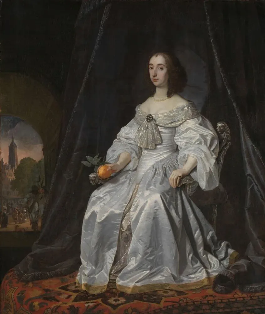 Maalaus Marie Stuart, Orangen prinsessa, Guillaume II:n leski - Bartholomeus van der Helst | Taidetuloste