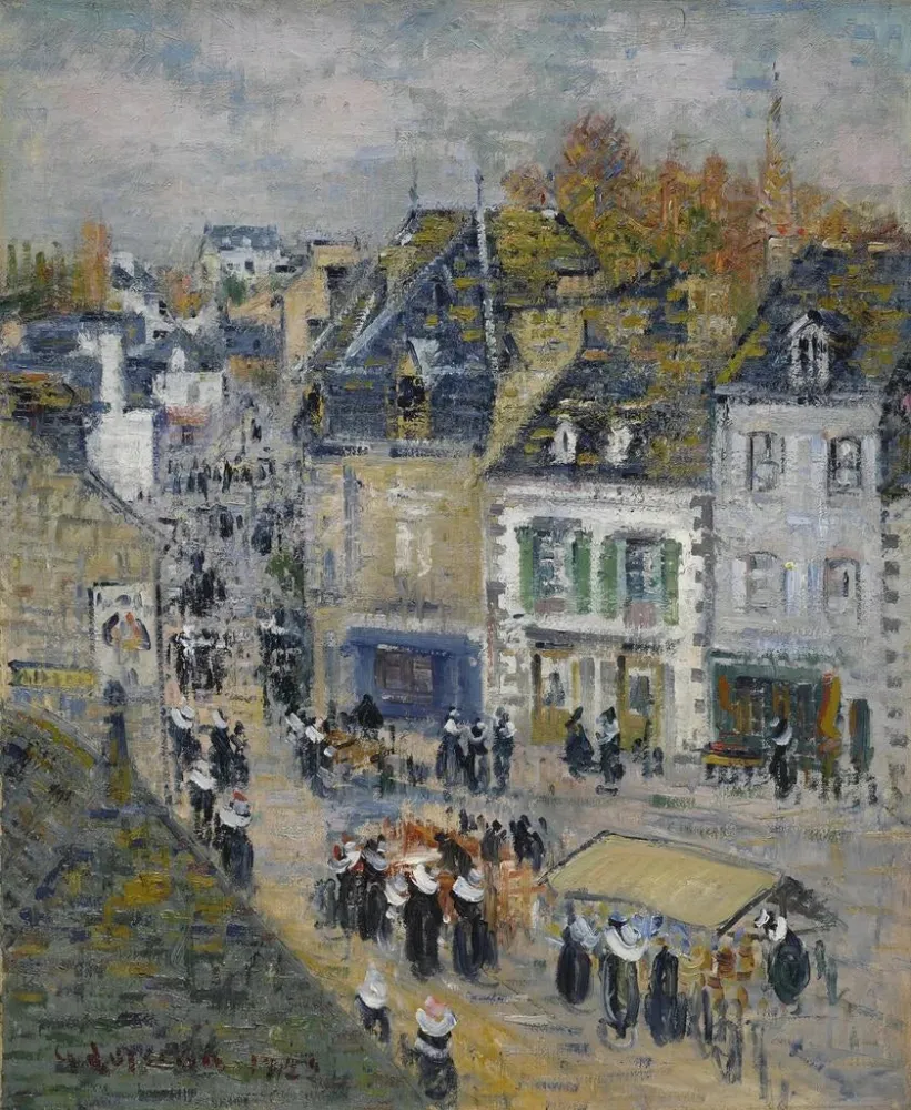 Maalaus Markkinat Pont - Aven - Gustave Loiseau | Taidetuloste