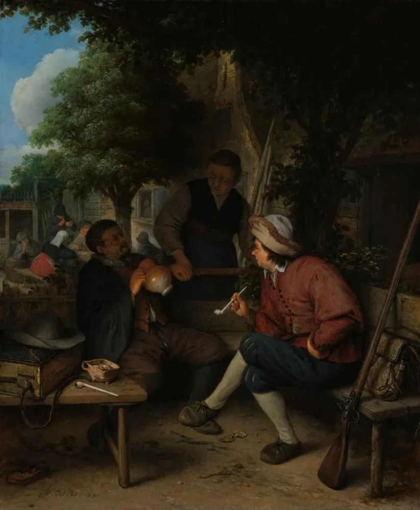 Maalaus Matkustajat levossa - Adriaen van Ostade | Taidetuloste
