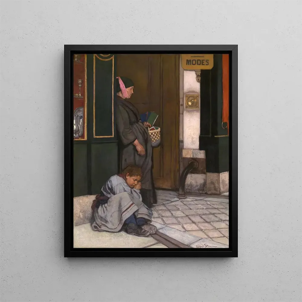 Maalaus La mendicité tolérée - Alfred Stevens | Taidetuloste