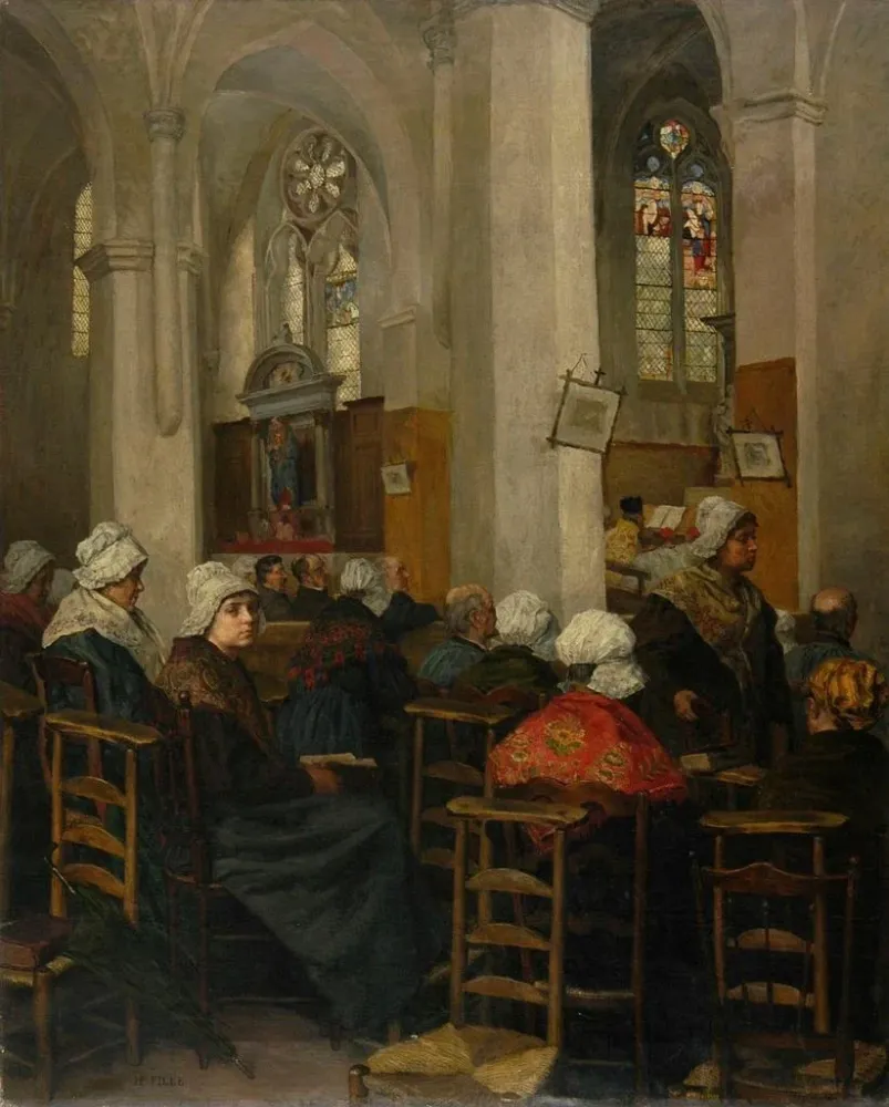Maalaus La Messe - Charles - Henri Pille | Taidetuloste