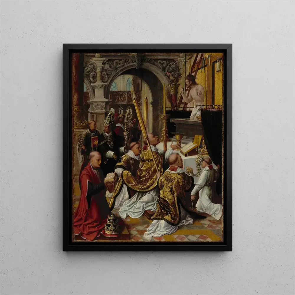 Maalaus La messe de saint Grégoire le Grand - Adriaen Isenbrandt | Taidetuloste