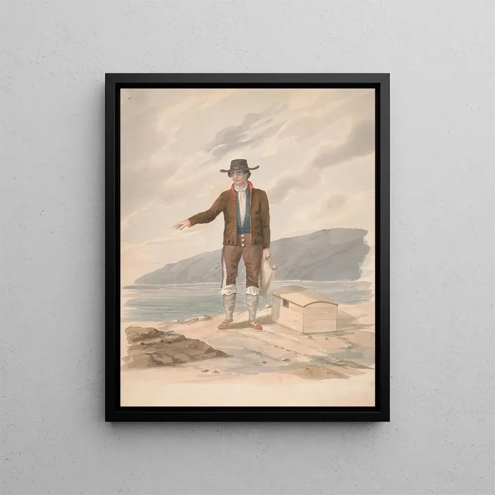 Maalaus Mies seisoo rannalla - Alfred Diston | Taidetuloste