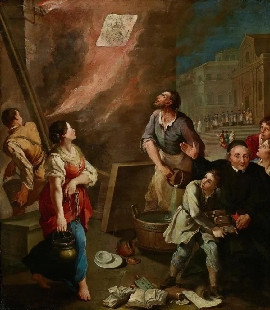 Maalaus Le miracle de la Madone du Feu - Aureliano Milani | Taidetuloste