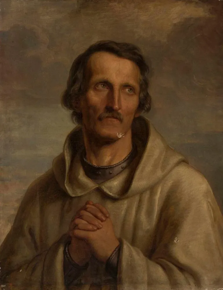 Maalaus Moine pèlerin - Aleksander Lesser | Taidetuloste