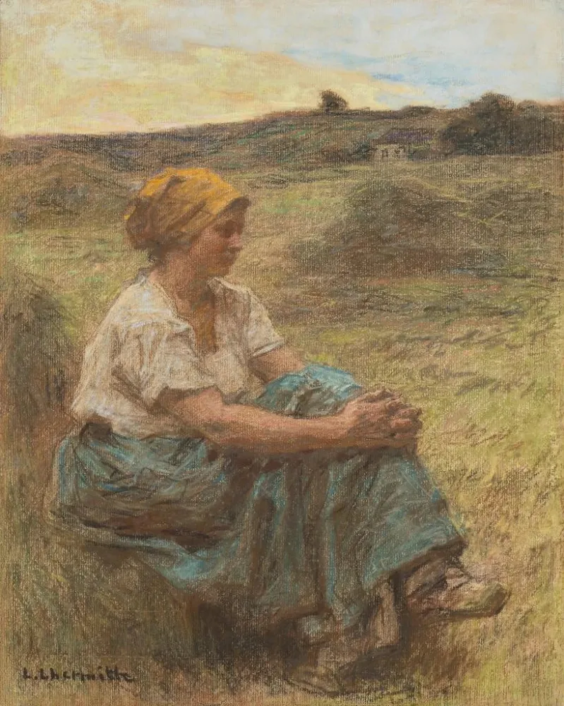 Maalaus Moissonneuse le soir à Mont - Saint - Pré - Léon Augustin Lhermitte | Taidetuloste